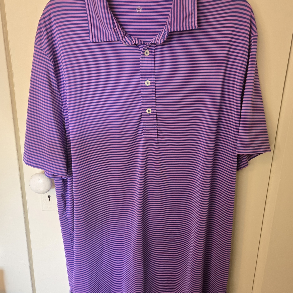 RLX Ralph Lauren Purple Striped Polo
